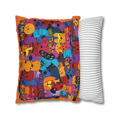 Fun on All Fours Spun Polyester Square Pillow Cover