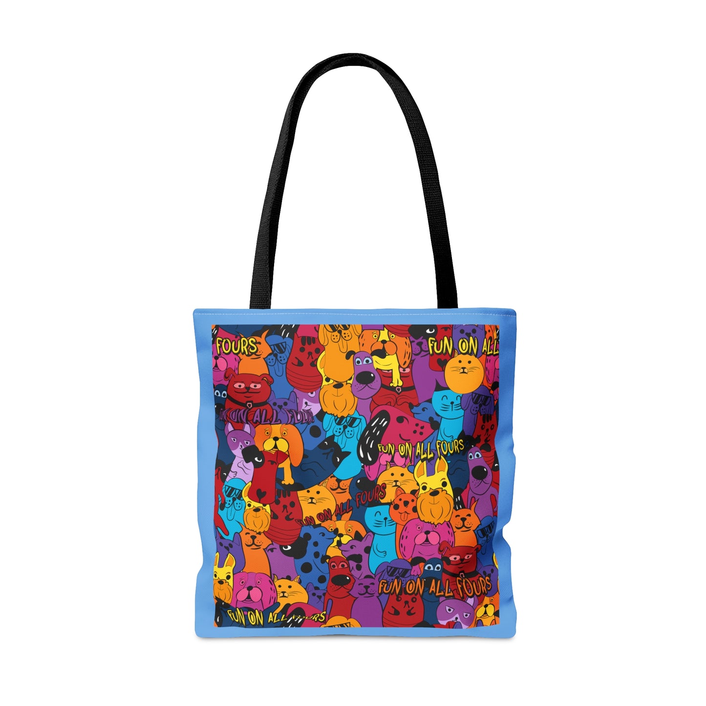 "Fun On All Fours" Blue Tote Bag (AOP)