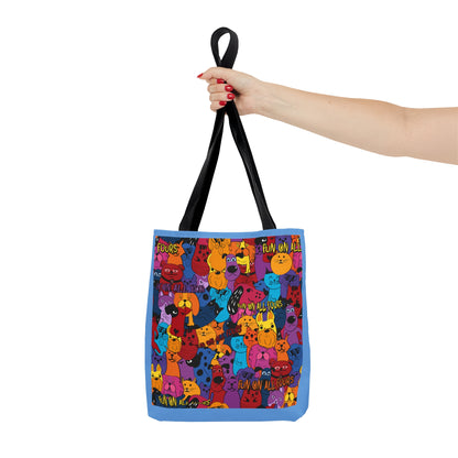 "Fun On All Fours" Blue Tote Bag (AOP)