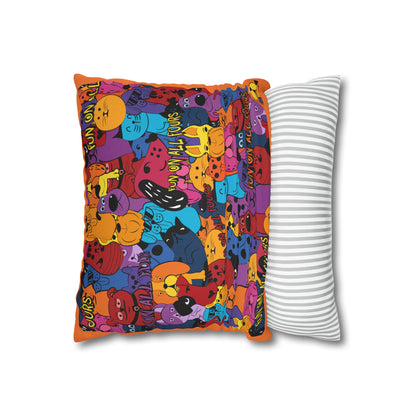 Fun on All Fours Spun Polyester Square Pillow Cover