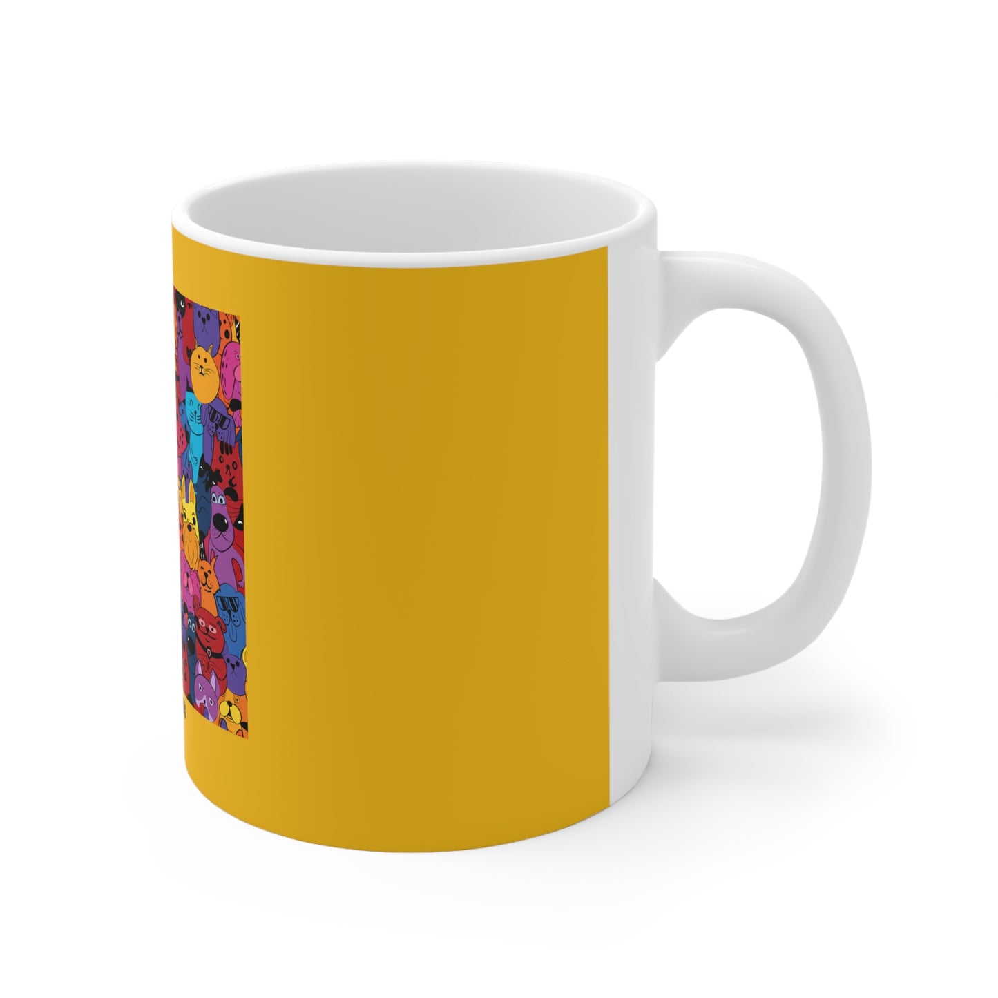 Fun on Fours Yellow Ceramic Mug 11oz