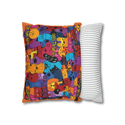 Fun on All Fours Spun Polyester Square Pillow Cover