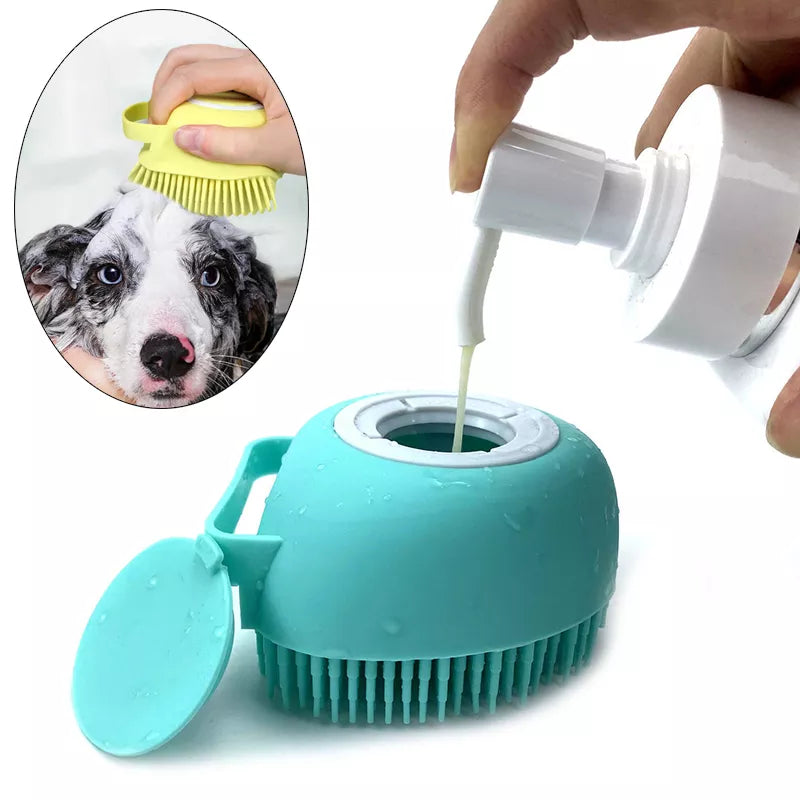 Bathroom Dog Cat Bath Massage Gloves Brush Soft Safety