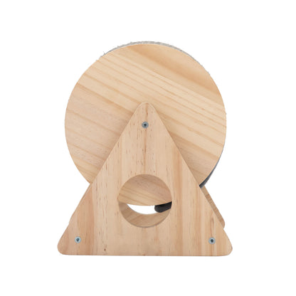 Wooden Cat Scratching Post, 360-Degree Rotating with Bells, Made of Natural Materials